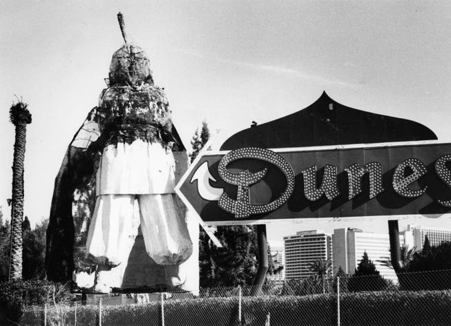 The iconic Dunes sultan, a fixture of the hotel casino ...